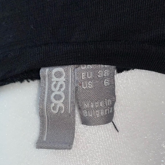 Asos Design Mini Dress Slubby Frill Short Sleeve Smock Pleated A-Line Shift - Picture 5 of 5